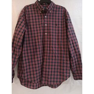 Ralph Lauren Classic Fit Plaid Button Down Shirt XL Red Blue Green Men